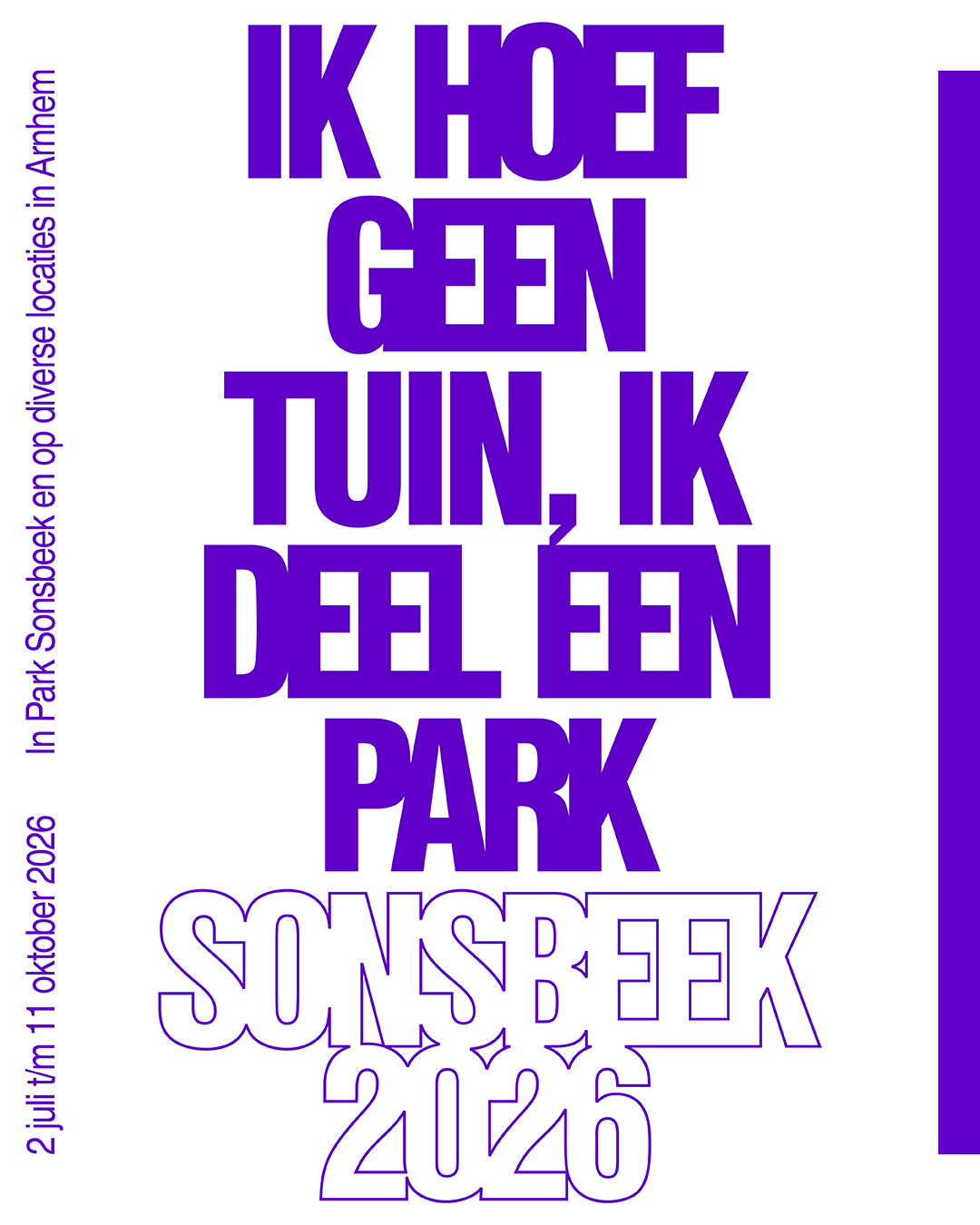 Sonsbeek 2026: Ik hoef geen tuin, ik deel een park